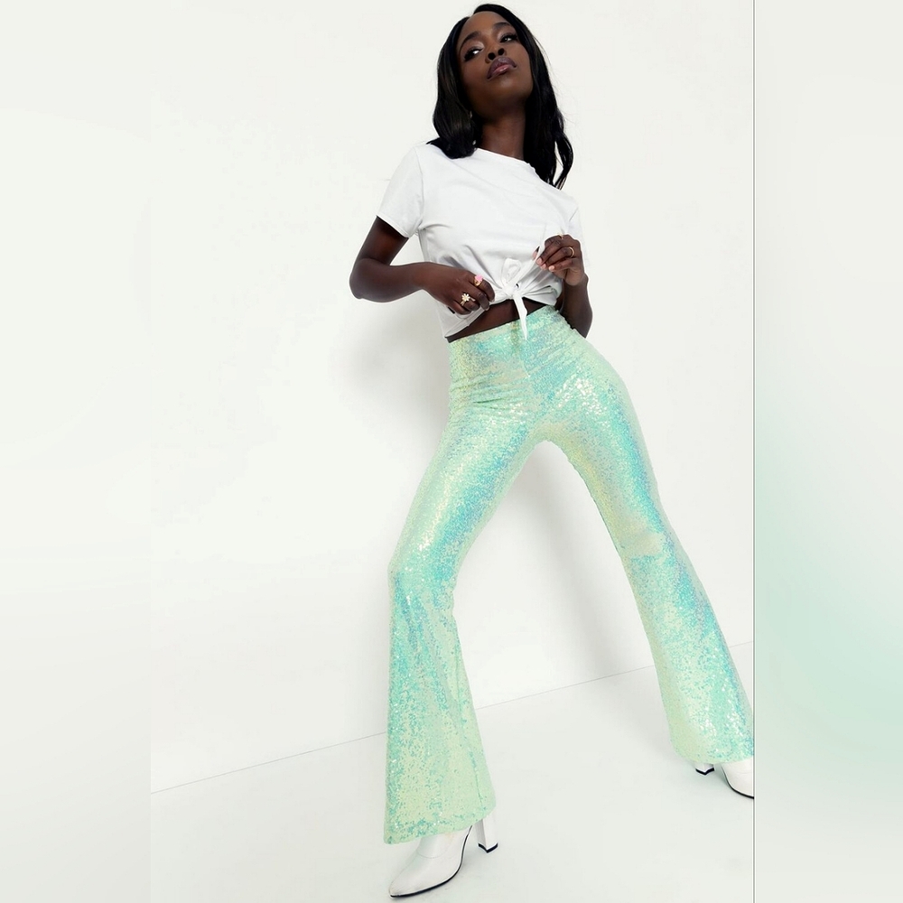 NWT Blackmilk Mermaid Mint Sequin Pants Large